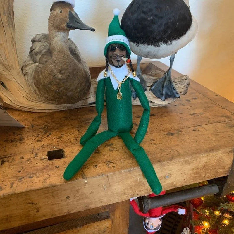Snoop on a Stoop Christmas Elf Doll - Whimsical Home Decoration & Perfect Holiday Gift!