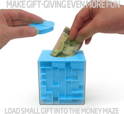 Money Maze Puzzle Box - a Fun Unique Way to Give Gifts for Kids and Adults (Blue)